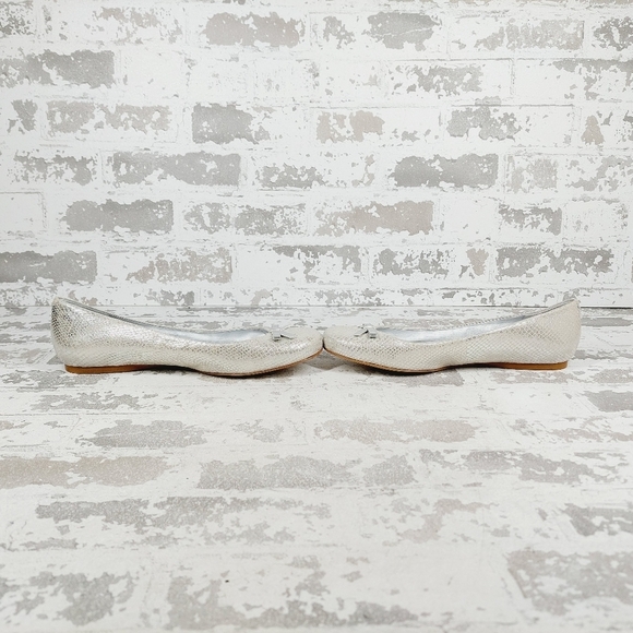 NEW Nine West Lovelife Chic Silver Bow Slip On Casual Comfy Ballet Flats T524 - Picture 7 of 11
